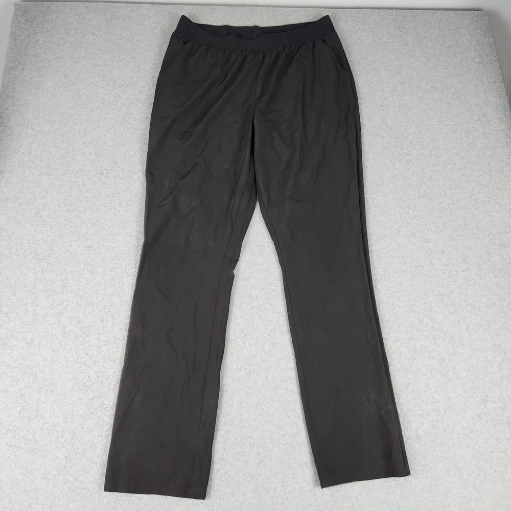 Jaanuu Pants Women Large Black‎ Performance Stretch Elastic Waist Straight Leg